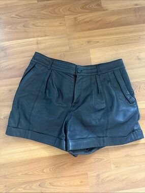 Club Monaco Black Leather shorts